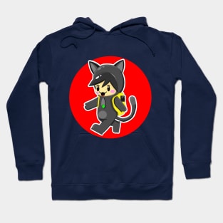 cute and funny cat character cartoon Hoodie
